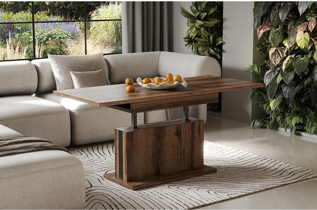 Ława rozkładana podnoszona SOLARIS 110(170)x65 dąb monastery