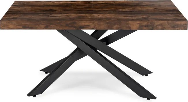 Stół Prostokątny Rozkładany HAMPTON 160-240 cm Dąb Rustykalny/Czarny do Jadalni Nowoczesny Loft