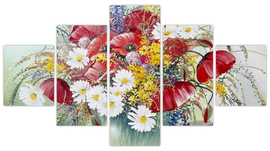 Obraz wazonu z dzikimi kwiatami (125x70 cm)