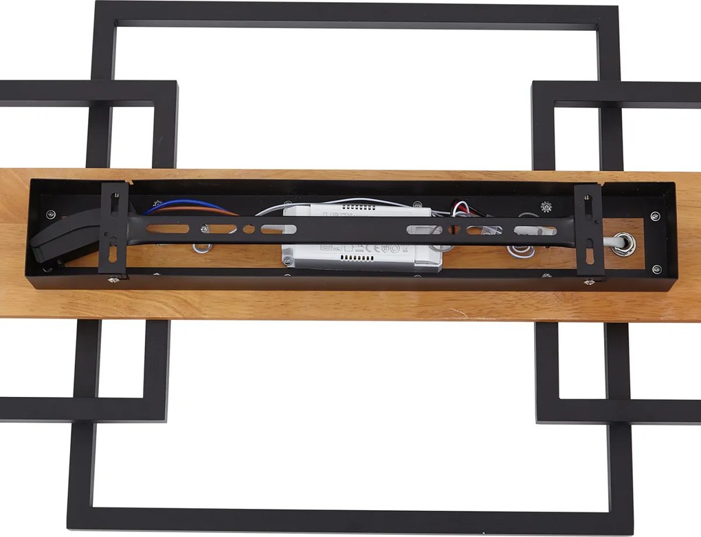 Designerska lampa sufitowa czarna kwadratowa z LED, 3-stopniowa regulacja ściemniania, 3-źródła światła - Nimue