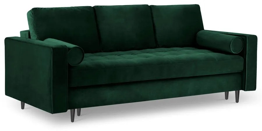 Zielona aksamitna rozkładana sofa Milo Casa Santo