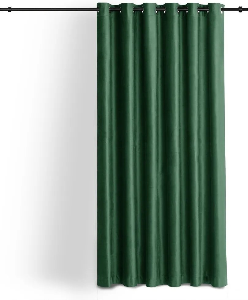 Zielona aksamitna zasłona częściowo zaciemniająca (dimout) 530x300 cm Velto – Filumi