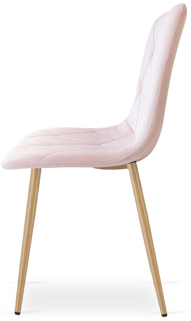 PROMOCJA Jasnoróżowe aksamitne krzesło do jadalni LIBRA II. jakość.