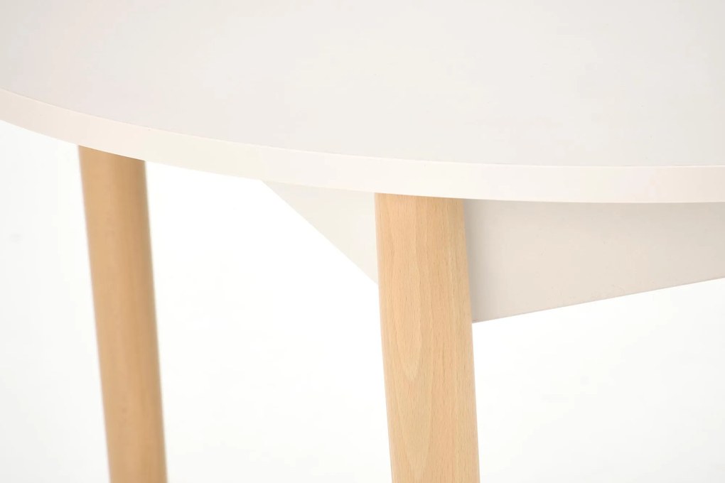 Stół Okrągły rozkładany 102-142x102x75 cm płyta kaszmir/naturalny PIVOT