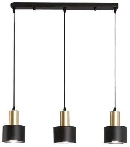 Lampa sufitowa loftowa metalowa wisząca AT36-3SZ-Black+Gold