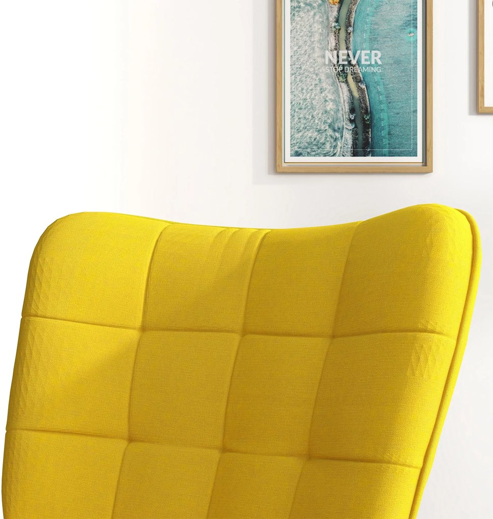 HOMCOM Fotel na biegunach Fotel z podnóżkiem Wychylenia w przód i w tył o 15 stopni Salon Sypialnia Maksymalny udźwig 130 kg Beżowy | Aosom PL