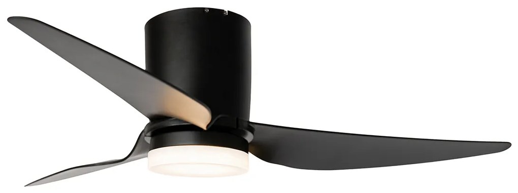 Czarny Wentylator sufitowy z lampą 123 cm z LED, ściemnialny, z pilotem - Patty Nowoczesny Oswietlenie wewnetrzne