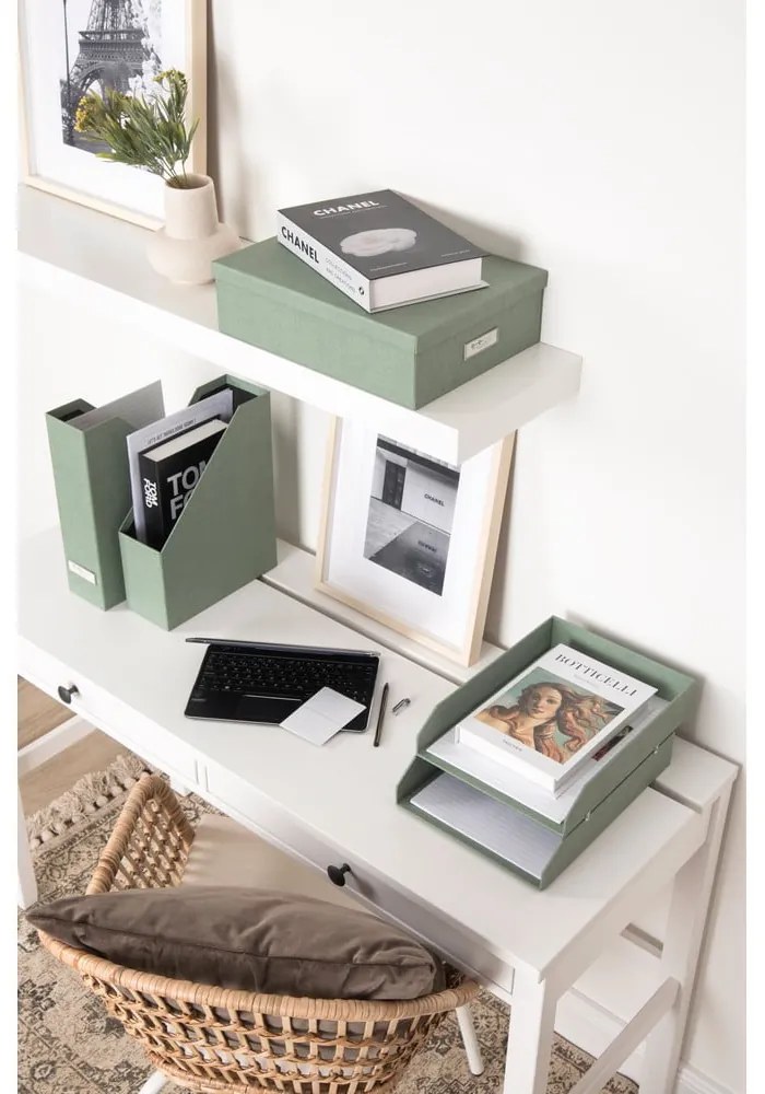 Zielone kartonowe organizery zestaw 5 szt. na dokumenty Holger Canvas Paper Laminate – Bigso