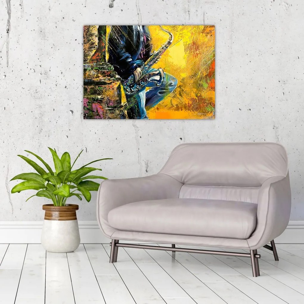 Obraz saksofonisty (70x50 cm)