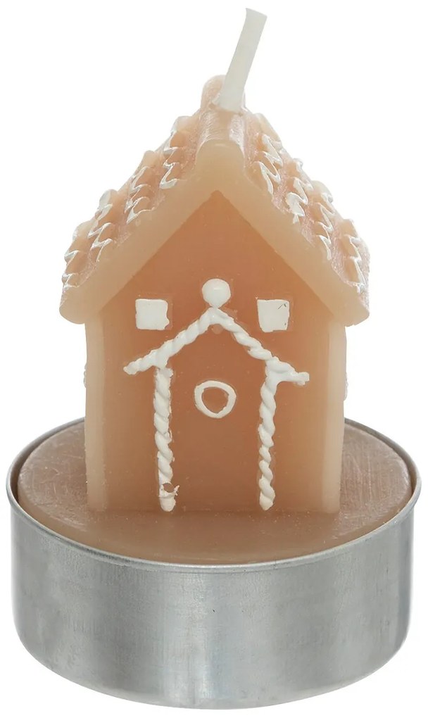 Świeczki tealight w kształcie domków z piernika, 4 sztuki