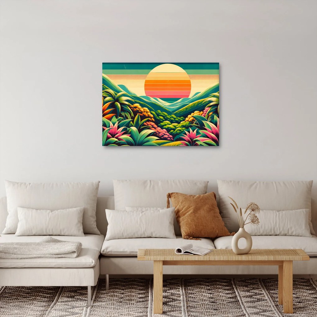 Obraz - Kolorowy zachód słońca (70x50 cm)