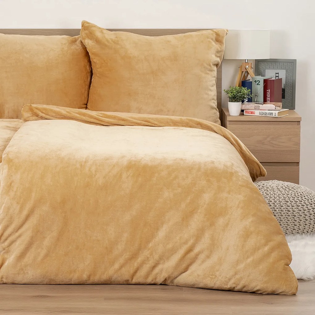 4Home pościel mikroflanela beżowy, 140 x 220 cm, 70 x 90 cm