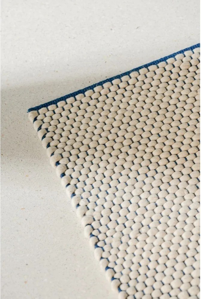 Niebieski/beżowy wełniany dywan tkany ręcznie 200x300 cm Lenu – noo.ma