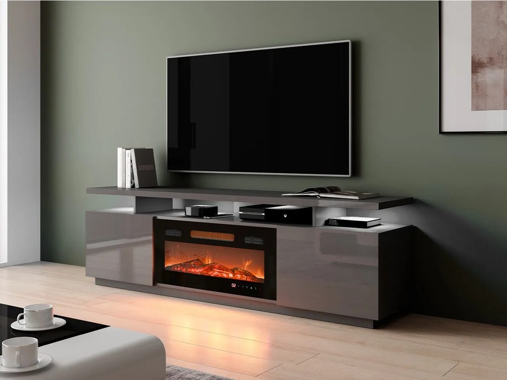 Szafka RTV Aniceto z kominkiem