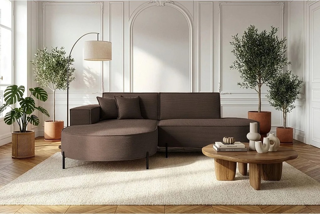 Narożnik Parma Studio Hills, tkanina Poso, lewy, brązowy (06)