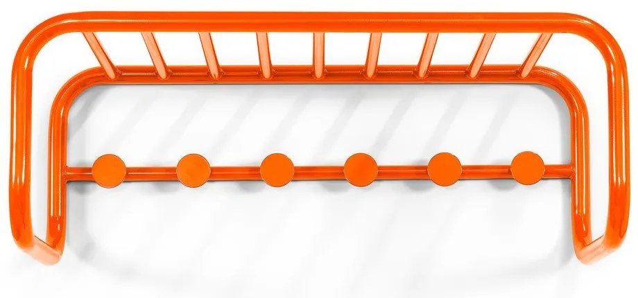 Pomarańczowy metalowy wieszak ścienny z półką 72 cm Retro – Spinder Design