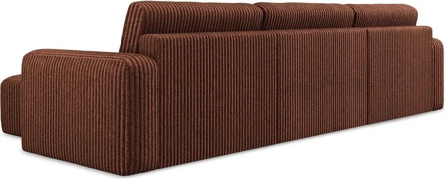 Sztruksowy rozkładany/ze schowkiem narożnik (w kształcie litery U) w kolorze terakoty Kona – Makamii