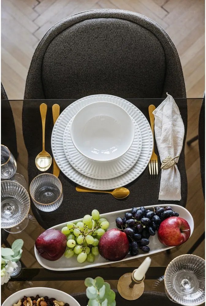 12-częściowy zestaw białych talerzy z porcelany Bonami Essentials Purita