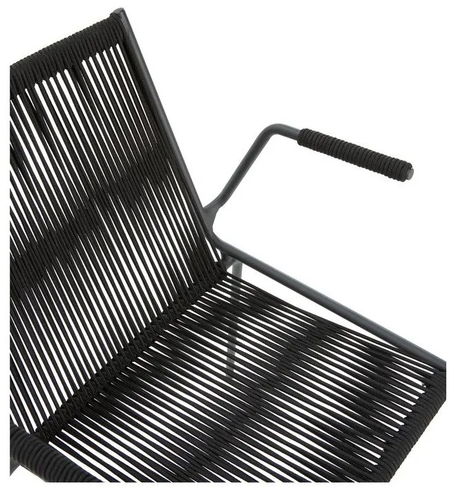 Czarne metalowe krzesła zestaw z podłokietnikami/sztaplowane 2 szt. Emily – Marckeric