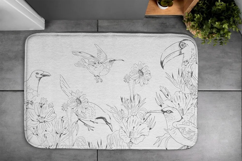 Dywanik pod prysznic Dywanik pod prysznic Linie Ptaki