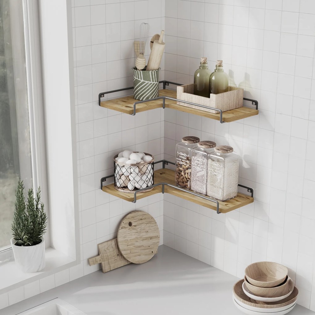 Półki 2 szt komplet, narożne - artisan - LLS831B88