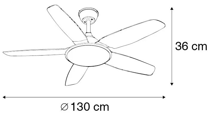 Wentylator sufitowy z lampą biały 130 cm z LED z możliwością ściemniania z pilotem - Vifte Nowoczesny Oswietlenie wewnetrzne