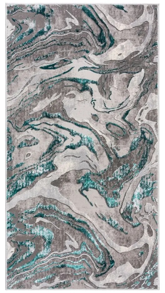 Szaro-turkusowy dywan 200x290 cm Marbled – Flair Rugs