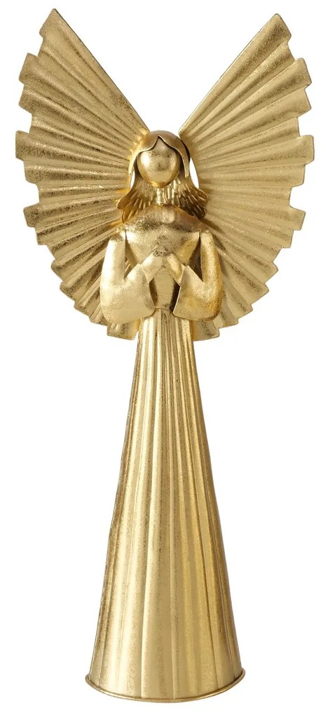Złota figurka z metalu NURIEL, wysoki anioł 54 cm