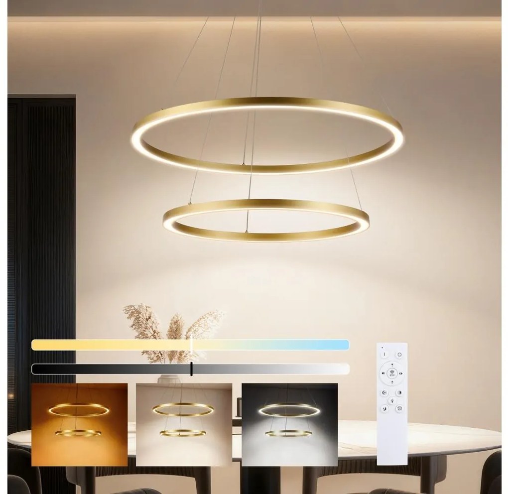 Brilagi - Żyrandol LED ściemnialny na lince PORTOFINO LED/98W/230V, średnica 80 cm, złoty +DO