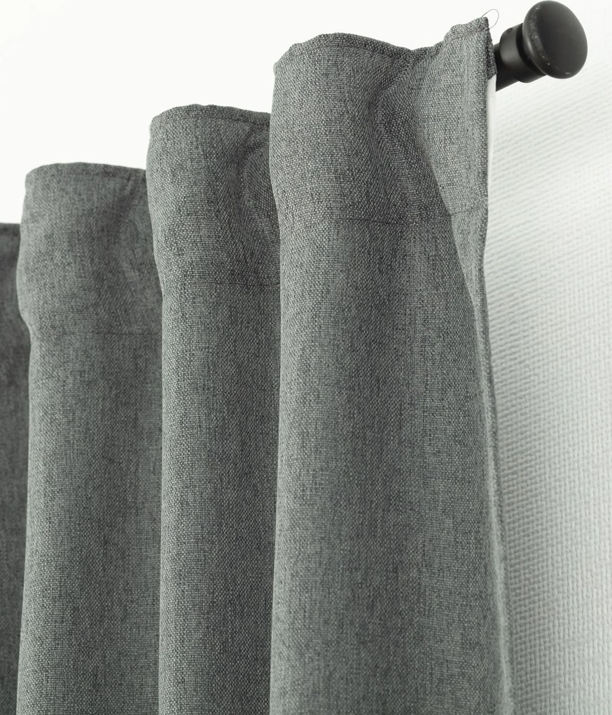 Zasłona BASIC na taśmie marszczącej 140x300cm szary denim 1 szt.