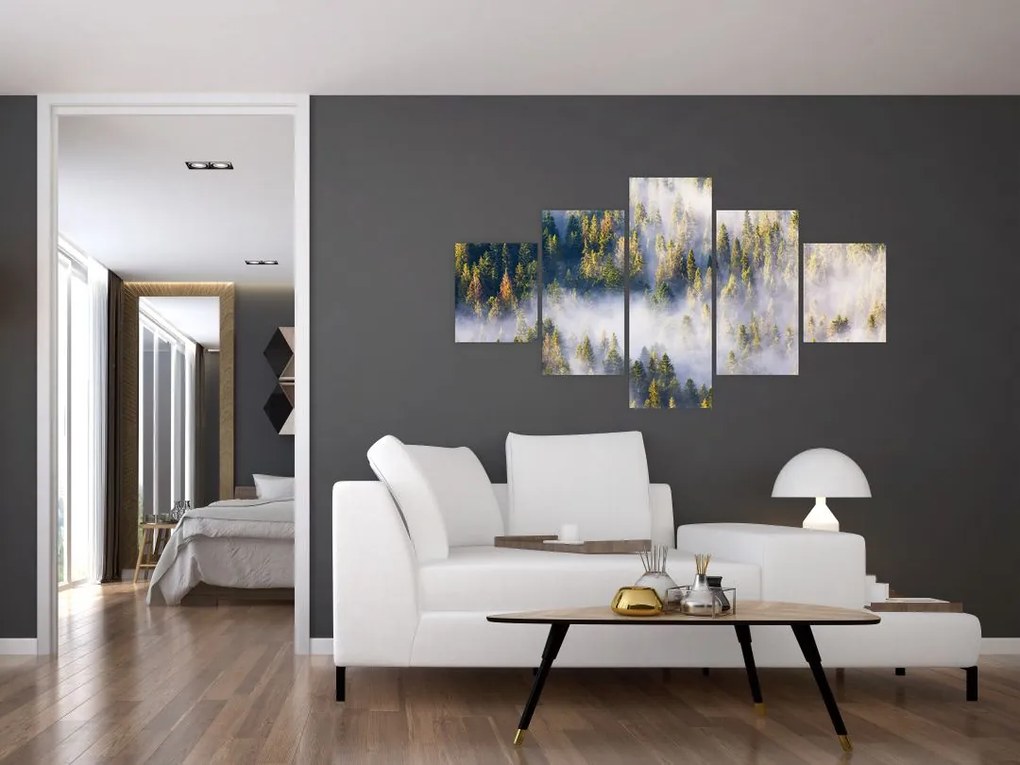 Obraz drzew we mgle (125x70 cm)