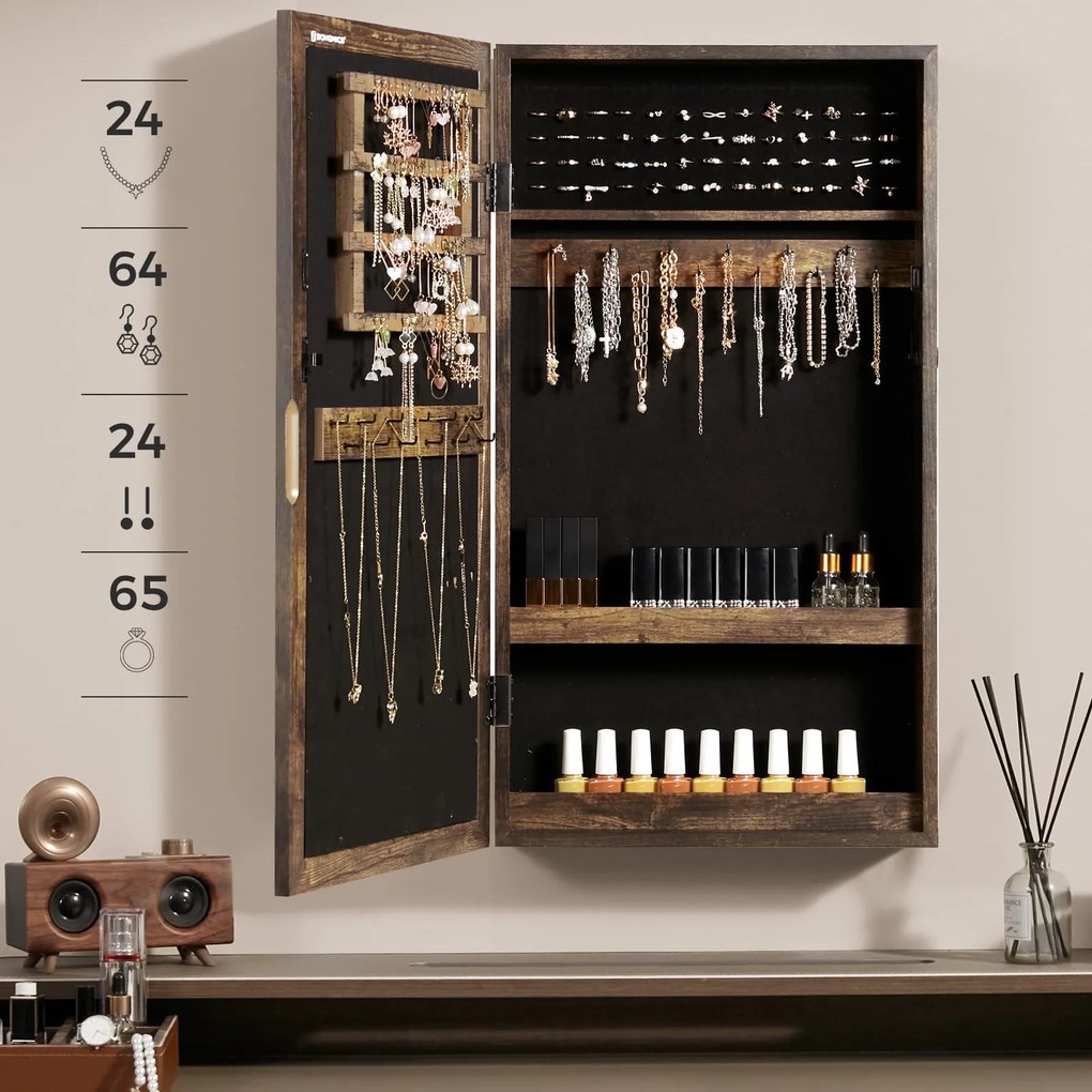 Szafka ścienna na biżuterię z lusterkiem Altar 051 rustykalny brąz