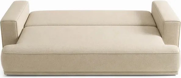 Sofa z Funkcją Spania CAMELIA Beżowa Boucle Japandi