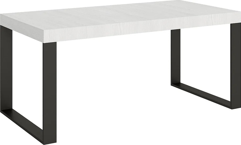 Stół rozkładany 200/304x90 cm Tecno biały jesion z nogami w kolorze antracytowym