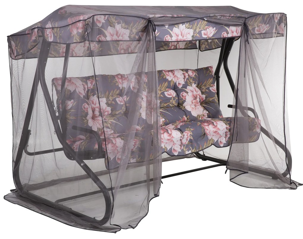 Huśtawka ogrodowa z moskitierą Milano Black Edition A098-01PB PATIO