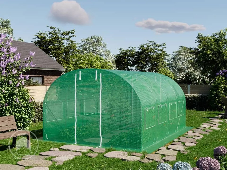 TOOLPORT 3x4m Tunel foliowy, plandeka PE, zielony - (8934)
