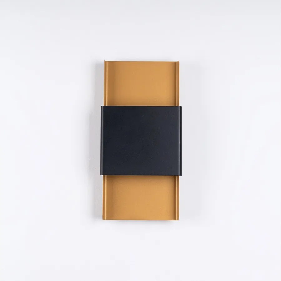 Kinkiety nowoczesny Zelfon, stal - 2 źródło światła 4000K - L.20 x H.40 cm - złoty/czarny