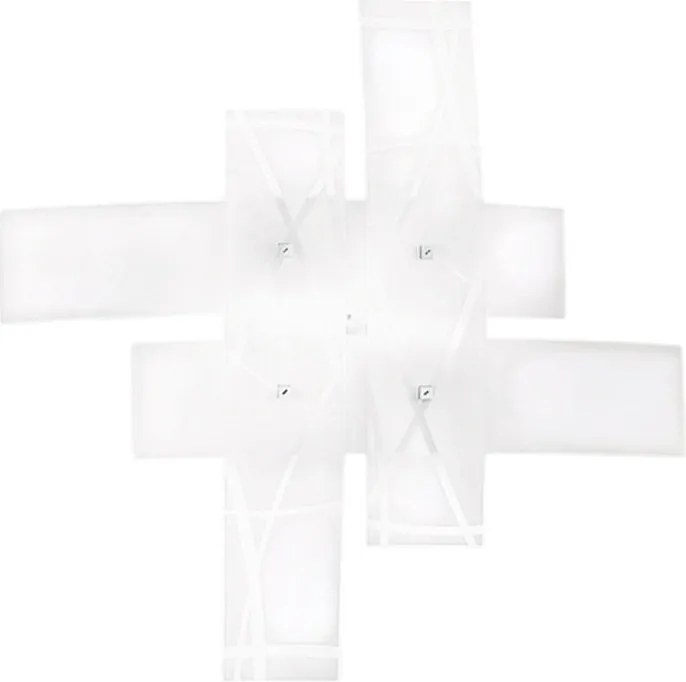 Frida lampa ścienna 4-punktowa E27 z białego szkła satynowego, chromowana rama, IP20, szer. 91 cm