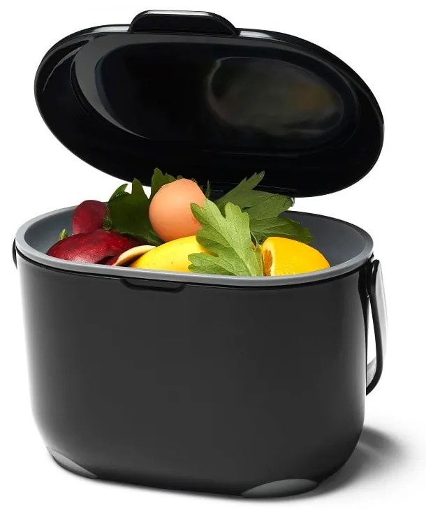 Czarno-szary pojemnik na odpadki organiczne Addis Caddy, 2,5 l
