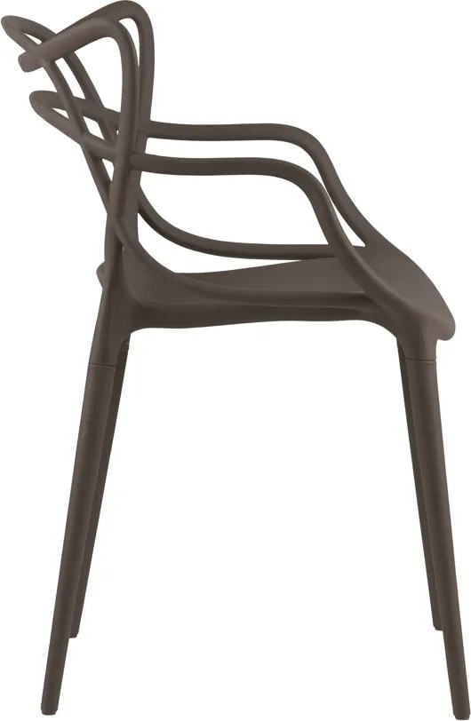 Brązowe krzesło plastikowe KATO