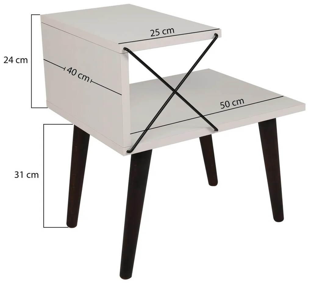 Stolik nocny Cross White