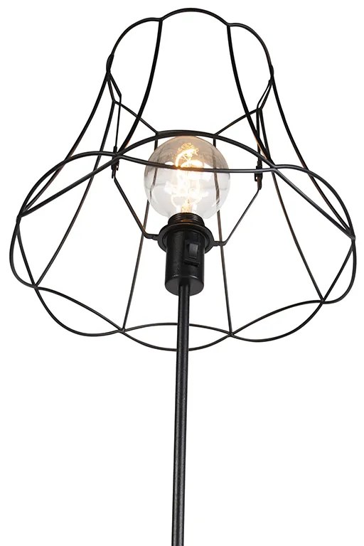 Lampa stojąca czarna z ramą Granny 35 cm regulowana - Parte klasyczny/Antyczny Oswietlenie wewnetrzne
