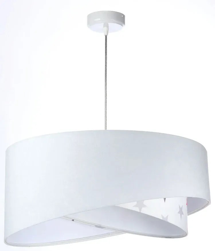 Biała lampa wisząca dla dziecka w gwiazdki R7-L08