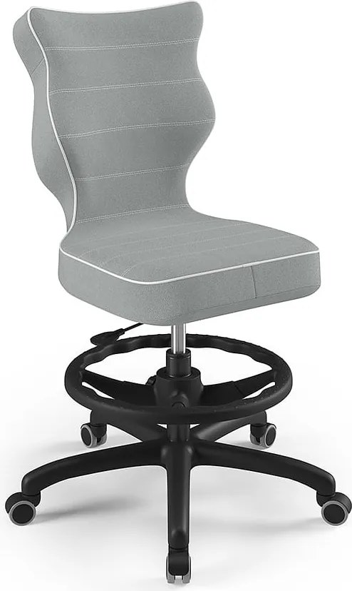 Obrotowe krzesło dla nastolatka Petit Black rozmiar 6 (159-188 cm) z podnóżkiem