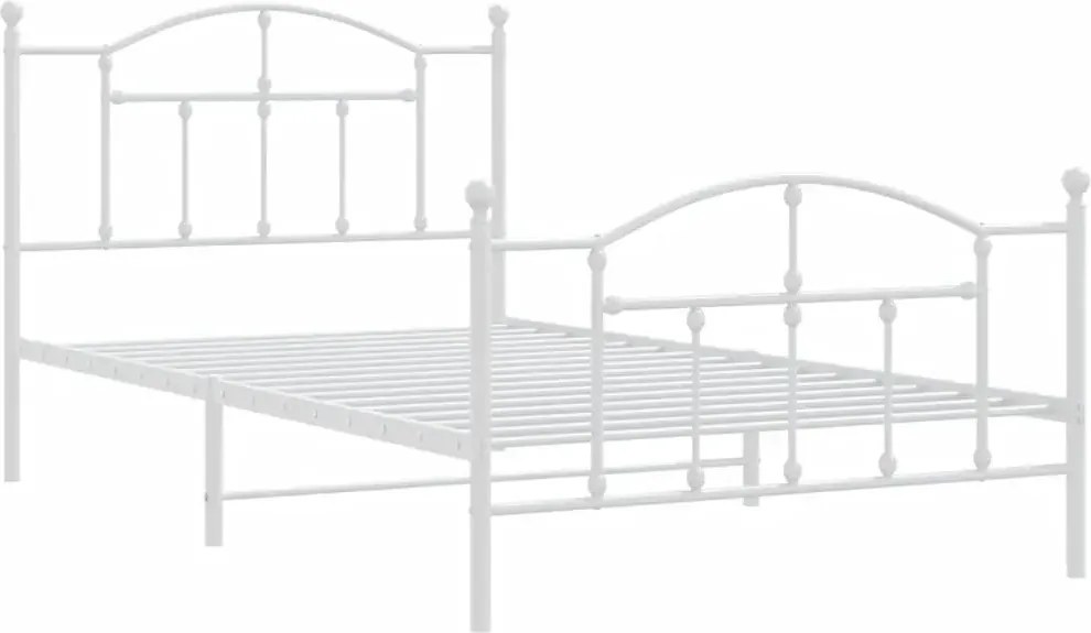 Białe metalowe łóżko pojedyncze 100x200 cm C2-E82
