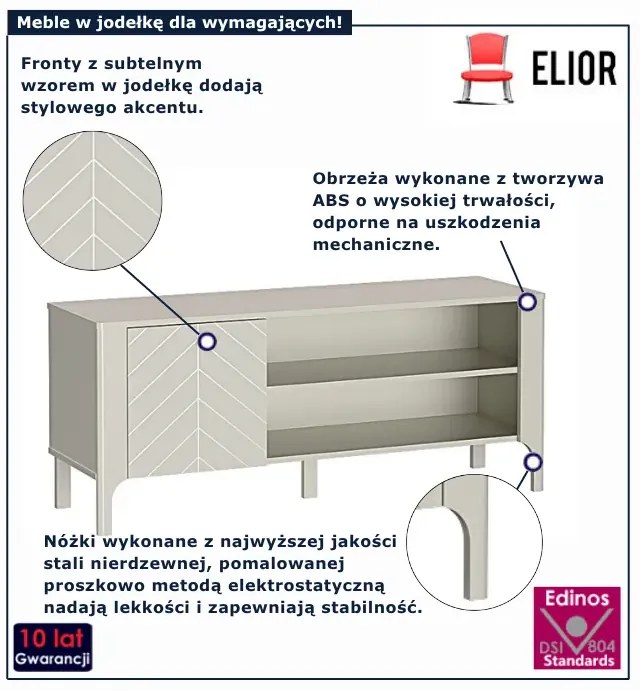 Nowoczesna szafka RTV na nóżkach kaszmir A4-E19
