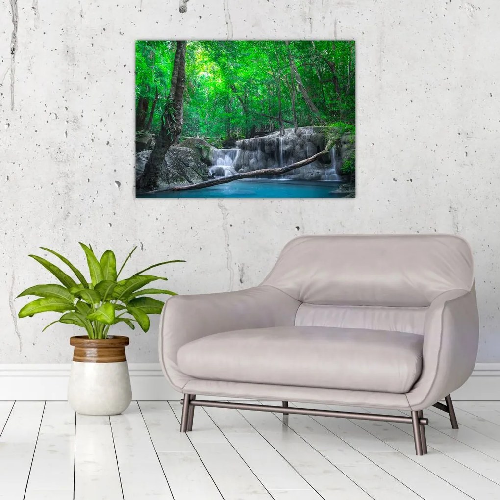 Obraz - Wodospad Erawan, Kanchanaburi, Tajlandia (70x50 cm)