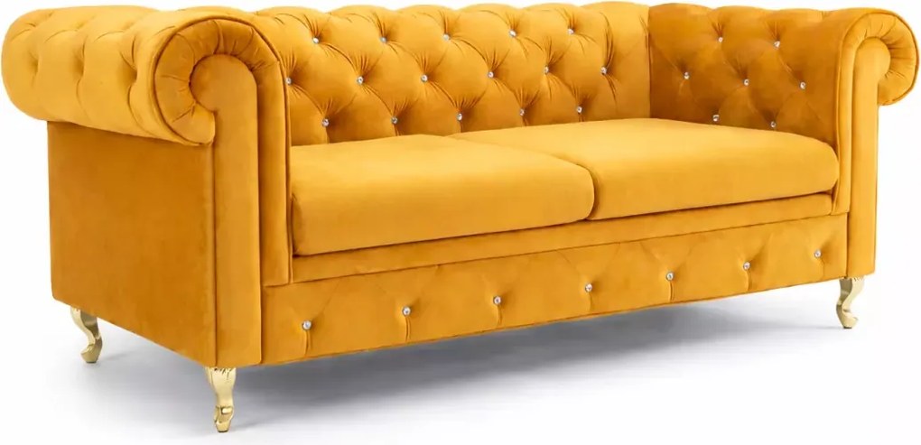 Zestaw wypoczynkowy z głębokim pikowaniem - sofa Chesterfield Prima 2 osobowa i fotel Prima