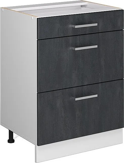 Szafka dolna do kuchni czarny beton 60x46x81.6 r-line