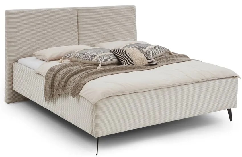Beżowe tapicerowane łóżko dwuosobowe bez stelaża 180x200 cm Lando – Meise Möbel